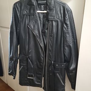 Faux leather jacket with belt
